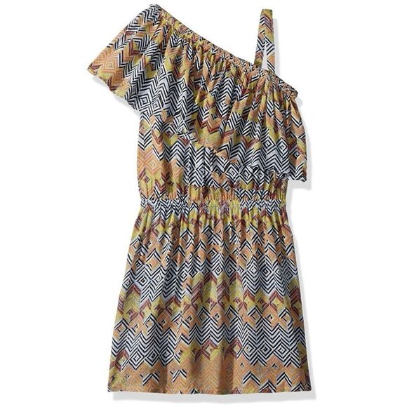 NEW Ella Moss Girls 14 One Shoulder Printed  Dress - Picture 1 of 7